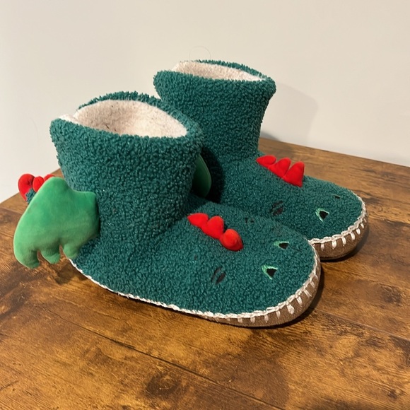 Hanna Andersson Other - HANNA ANDERSSON Dragon Critter Slippers Boots Fleece Lining Wings Tail Youth 2